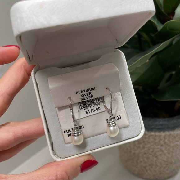 Kohl's Jewelry Platinum Over Silver Pearl Earrings Poshmark